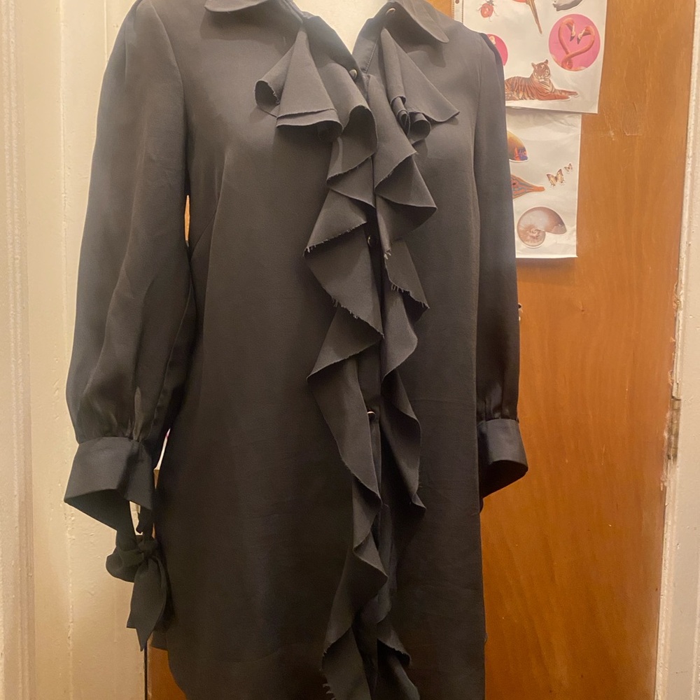 Twelve by Twelve Black Ruffle Long Sleeve Dress